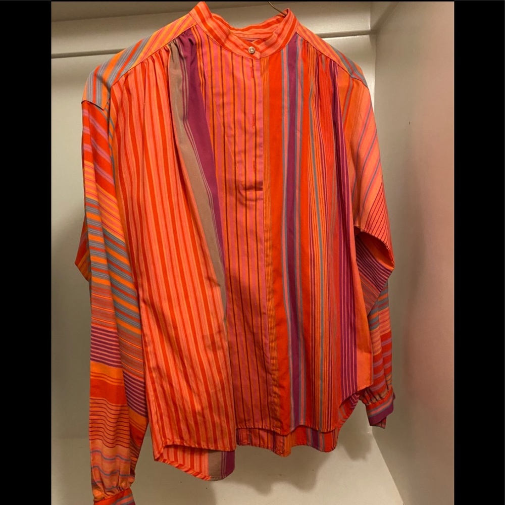 Vintage 1980s Liz Claiborne tab collar blouse